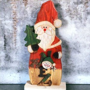 Table Top Mantel Santa Claus Centerpiece Indoor Outdoor Home Decor 14.5'' Inches
